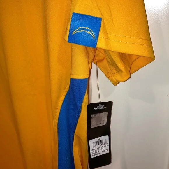 New los angeles chargers NFL team apparel yellow mens t-shirt size XL training - Picture 4 of 6